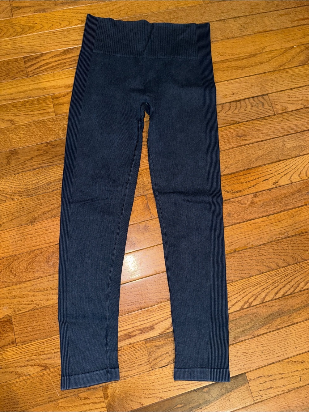 SPANX Navy Ribbed High-Waist Leggings